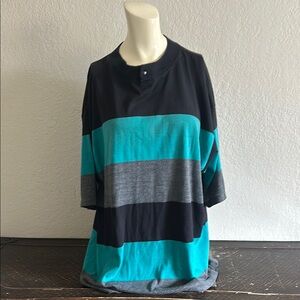 Striped Black and Teal Top